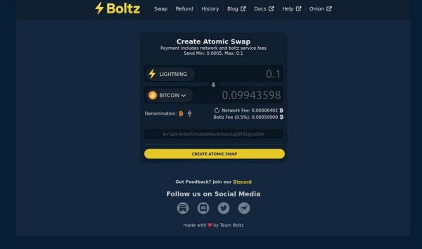 boltz exchange atomic swap